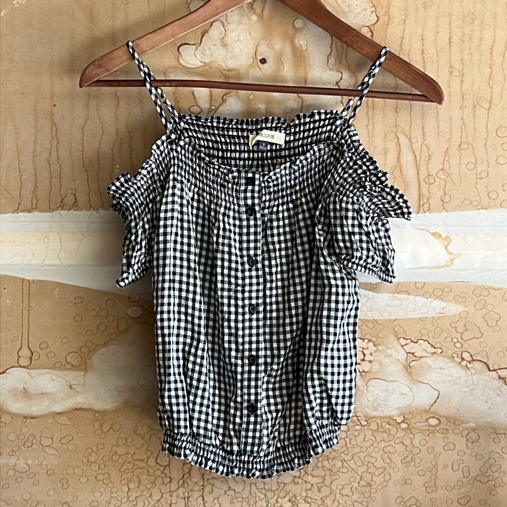 Gingham Off-Shoulder Top